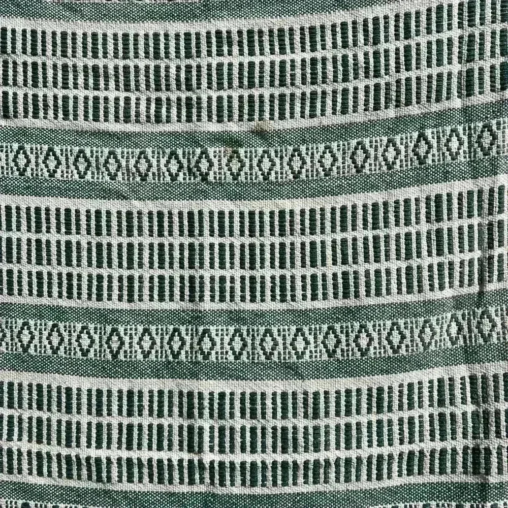 ASHTON WOODS GREEN MULTI THROW BLANKET 100% COTTON 50” x 60” INDIA boho style - Picture 4 of 8